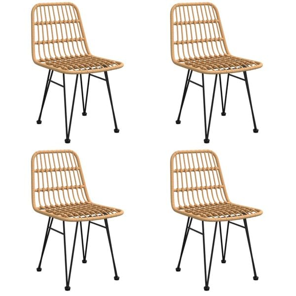vidaXL Ensemble &agrave; manger de jardin 5pcs R&eacute;sine tress&eacute;e