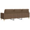 vidaXL Canap&eacute; &agrave; 3 places Marron 210 cm Tissu