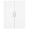 vidaXL Buffet haut Blanc 69,5x34x180 cm Bois d'ing&eacute;nierie