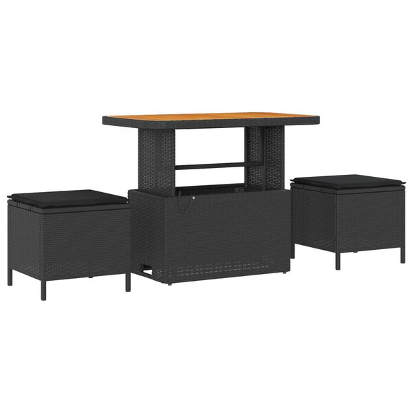 vidaXL Ensemble de canap&eacute; de jardin avec coussin 13 pcs Noir