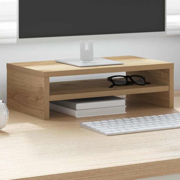 vidaXL Support de moniteur ch&ecirc;ne artisanal 42x24x13 cm bois ing&eacute;nierie
