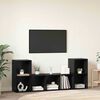 vidaXL Ensemble meuble TV Montage mural 3 pcs Noir Bois d'ing&eacute;nierie
