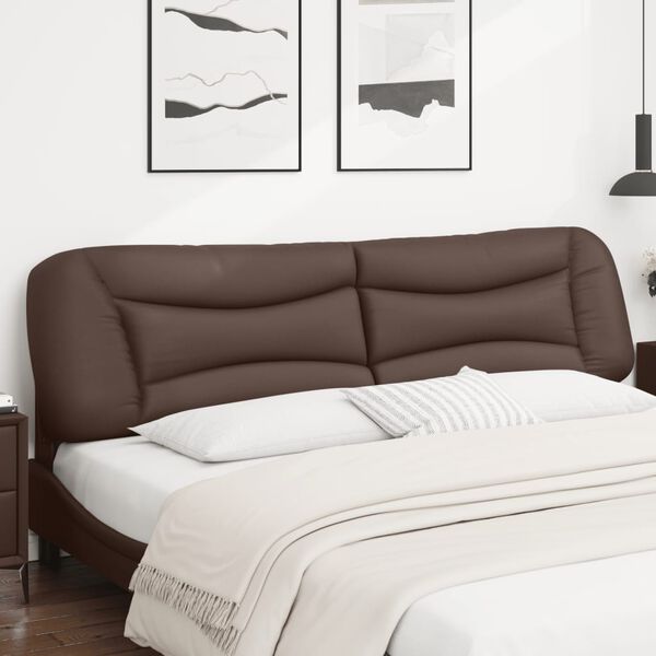 vidaXL Coussin de t&ecirc;te de lit Hvar marron 200 cm similicuir