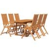 vidaXL Ensemble &agrave; manger de jardin 7 pcs Bois d'acacia massif 120-170 cm
