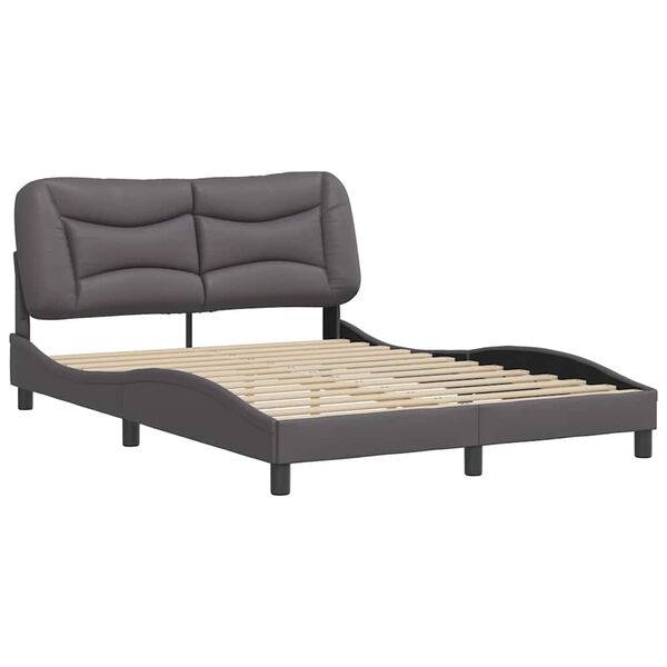 vidaXL Cadre de lit sans matelas Hvar gris 140x200 cm similicuir