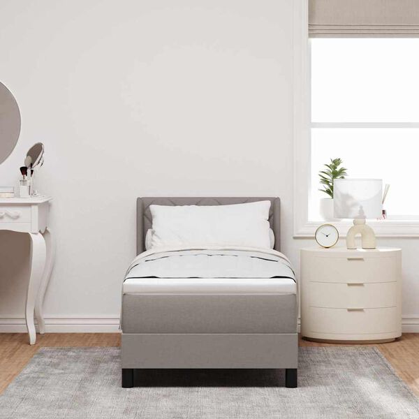 vidaXL Lit &agrave; ressorts avec matelas Taupe 200 x 80 cm Polyester