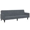 vidaXL Canap&eacute;-lit &agrave; 2 places avec repose-pied gris fonc&eacute; velours