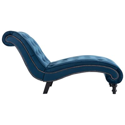 vidaXL Chaise longue Bleu Velours