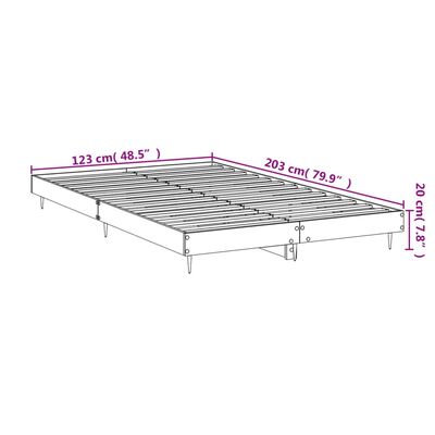 vidaXL Cadre de lit sans matelas blanc brillant 120x200 cm