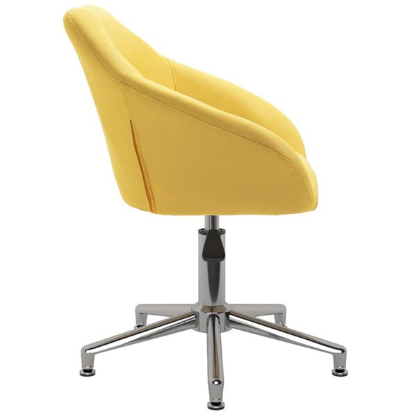 vidaXL Chaises pivotantes &agrave; manger lot de 2 jaune tissu