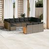 vidaXL Salon de jardin avec coussins 13 pcs gris r&eacute;sine tress&eacute;e