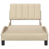 vidaXL Cadre de lit sans matelas Hanko cr&egrave;me 90x190 cm tissu