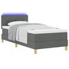 vidaXL Lit &agrave; ressort LED avec bandes LED Gris fonc&eacute; 80 x 200 cm tissu