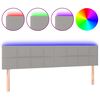 vidaXL T&ecirc;te de lit &agrave; LED Gris clair 200x5x78/88 cm Tissu