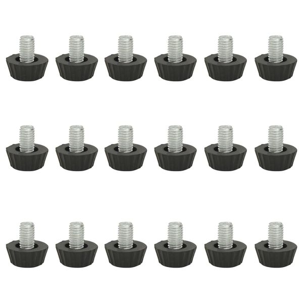 vidaXL Pieds de meubles r&eacute;glables M8 18 pcs Noir