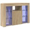 vidaXL Meuble TV LED d'Angle 100x40x68cm Ch&ecirc;ne Sonoma