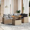vidaXL Salon de jardin avec coussins 6 pcs beige r&eacute;sine tress&eacute;e