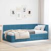 vidaXL Cadre de lit d'angle Bleu 90 cm x 200 cm Velours