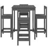 vidaXL Ensemble de bar de jardin 5 pcs gris bois de pin massif