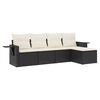 vidaXL Salon de jardin 5 pcs avec coussins noir r&eacute;sine tress&eacute;e