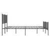 vidaXL Cadre de lit m&eacute;tal sans matelas avec pied de lit noir 140x190cm