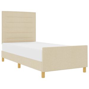 vidaXL Cadre de lit avec t&ecirc;te de lit Cr&egrave;me 80 x 200 cm tissu