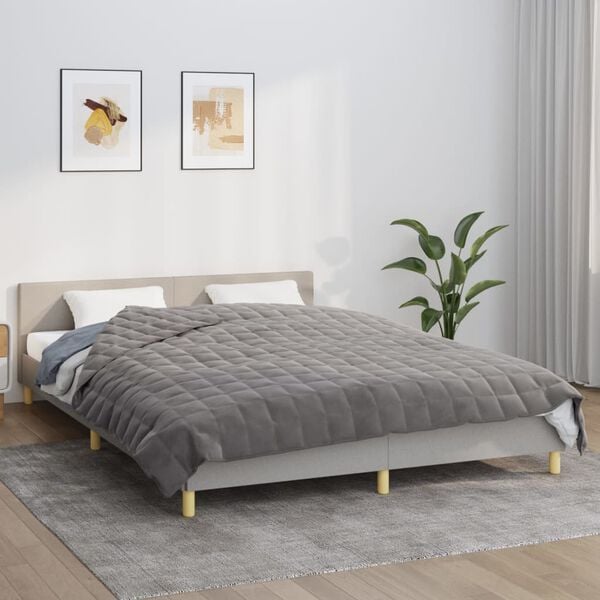 vidaXL Couverture lest&eacute;e Gris 200x230 cm 9 kg Tissu