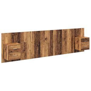 vidaXL T&ecirc;te de lit avec armoire 3 pcs Bois Ancien Bois d'ing&eacute;nierie