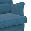 vidaXL Fauteuil &agrave; bascule &agrave; oreilles en velours bleu bois massif