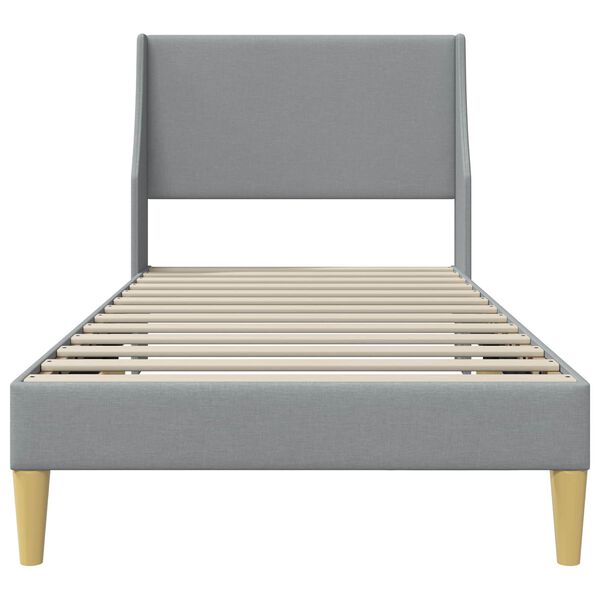 vidaXL Cadre de lit avec t&ecirc;te de lit Gris clair 90 x 200 cm tissu