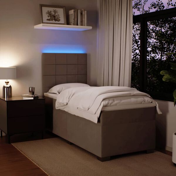 vidaXL Sommier &agrave; lattes de lit et matelas Gris clair 80x200 cm Velours