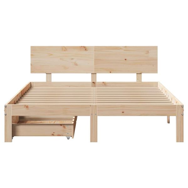 vidaXL Cadre de lit avec tiroirs sans matelas 140x190 cm