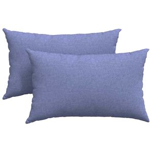 vidaXL Coussins de canap&eacute; 2 pc tissu Bleu denim 50 x 30 cm