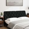 vidaXL Coussin de t&ecirc;te de lit noir 160 cm tissu