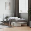vidaXL Cadre de lit m&eacute;tal sans matelas avec t&ecirc;te de lit blanc 90x200cm
