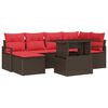 vidaXL Ensemble de canap&eacute; de jardin 7 pcs Marron Poly rotin