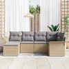 vidaXL Ensemble de canap&eacute; de jardin avec coussin 6 pcs Beige polyrotin