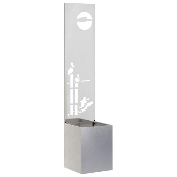 vidaXL Écran de confidentialité de jardin Fretwork Argent 32 x 140 cm