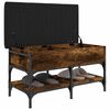 vidaXL Banc &agrave; chaussures ch&ecirc;ne fum&eacute; 82x42x45 cm bois d'ing&eacute;nierie
