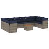 vidaXL Salon de jardin 11 pcs avec coussins gris r&eacute;sine tress&eacute;e