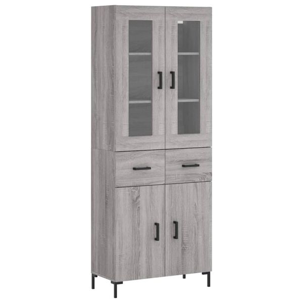vidaXL Buffet haut Sonoma gris 69,5x34x180 cm Bois d'ingénierie