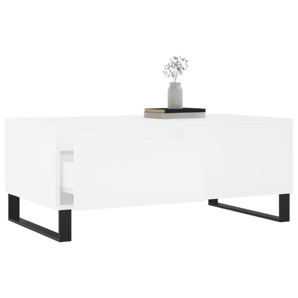 vidaXL Table basse Blanc 90x50x36,5 cm Bois d'ingénierie
