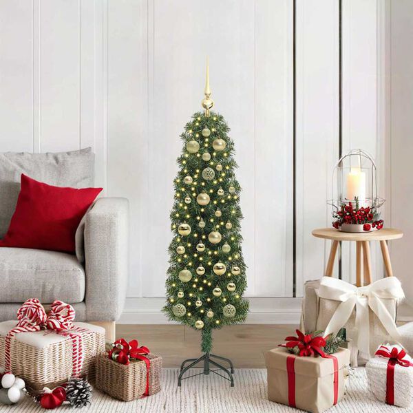 vidaXL Sapin de Noël artificiel Vert 120 cm PVC et acier et plastique