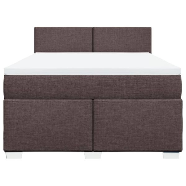 vidaXL Sommier &agrave; lattes de lit avec matelas Marron fonc&eacute; 140x200 cm