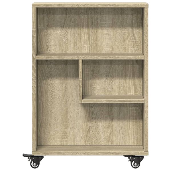 vidaXL Chariot de rangement étroit Chêne Sonoma 48 x 13 x 68 cm Bois d'ingénierie