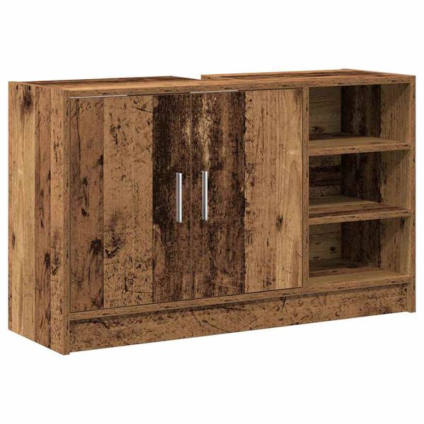 vidaXL Cabinet de salle de bain avec porte Bois Ancien 90 x 29 x 55 cm