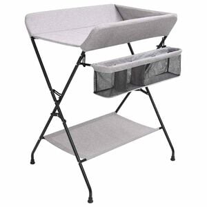 vidaXL Table &agrave; langer Gris clair Fer