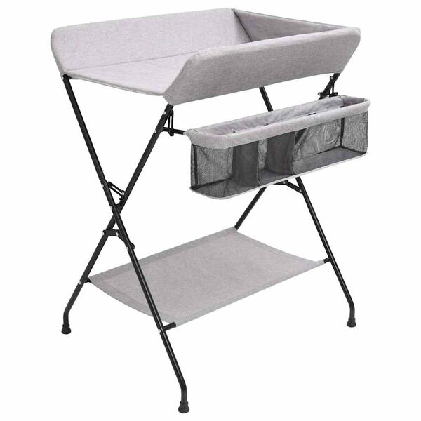 vidaXL Table &agrave; langer Gris clair Fer