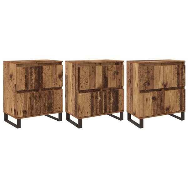 vidaXL Buffet 3 pcs Bois ancien 60 x 35 x 70 cm