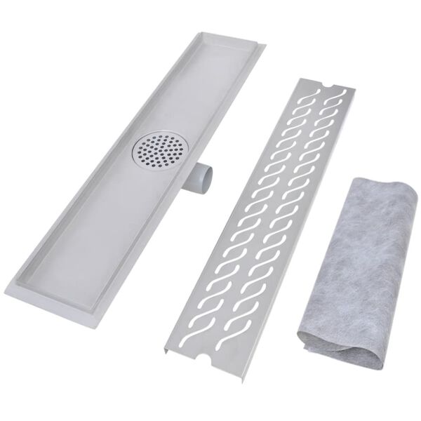 vidaXL Drain de douche lin&eacute;aire 2 pcs 630 x 140 mm Acier inoxydable